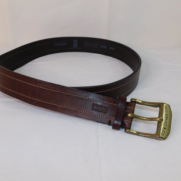Levi's Brown Genuine Leather Men's Belt Size 34 - Picture 1 of 5